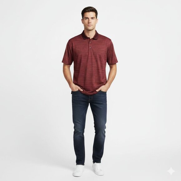 Nike Golf Polo Shirt Dri-Fit Maroon Red (XL) - Picture 1 of 6